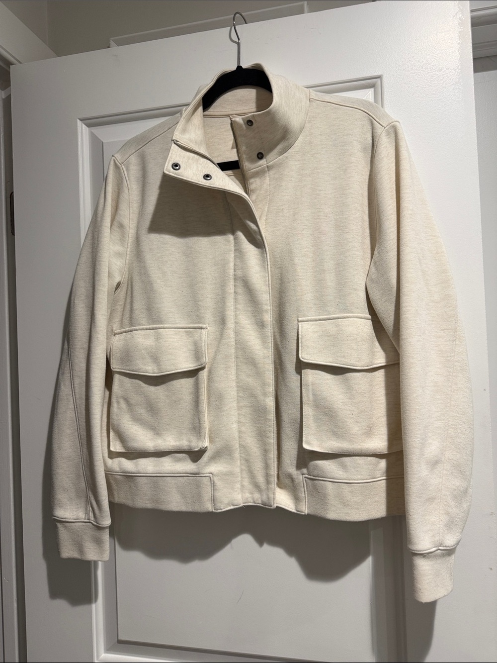 CALIA by Carrie Underwood Cream Utility Jacket with Front Flap Pockets